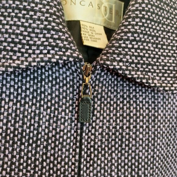 Doncaster Womens Sz 6 Silk Wool Purple Business Jacket Zip Front Pockets Career - Picture 7 of 13